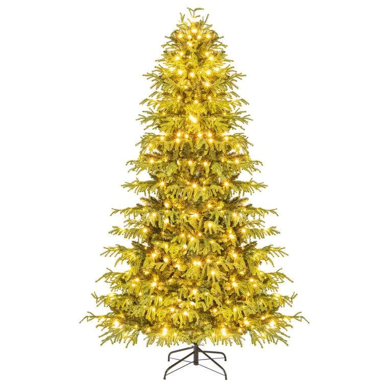 BreeBe Artificial Christmas Tree with LED Lights and PVC Mixed Branch Tips