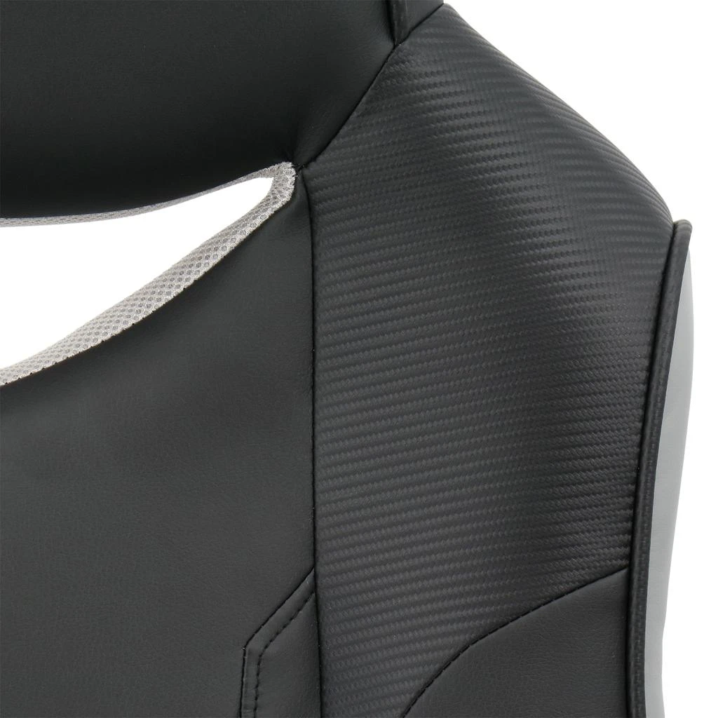 Elama High Back Adjustable Faux Leather Office Chair in Black and Gray 6