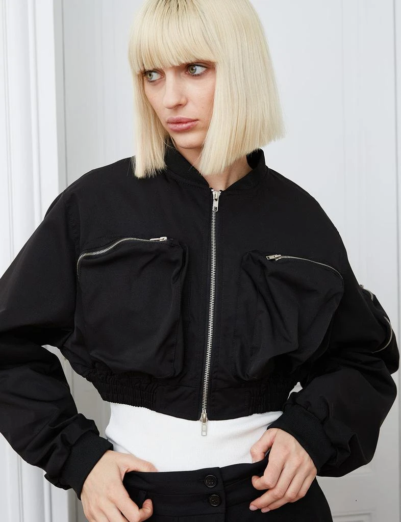 Pixie Market Pouch-Pocket Crop Bomber Jacket 2