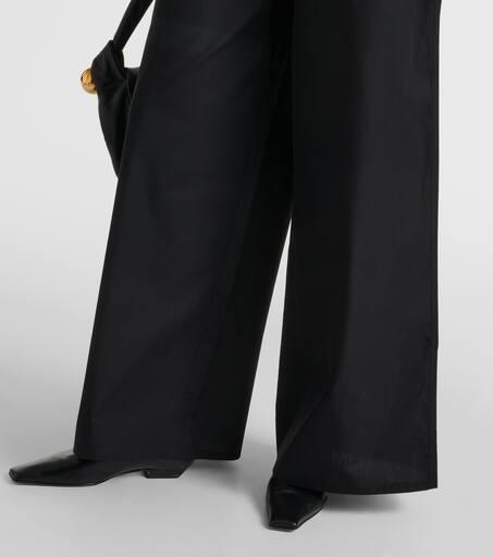 【S Max Mara】 High-rise wide-leg pants High-rise jersey wide-leg pants in black - S Max Mara
