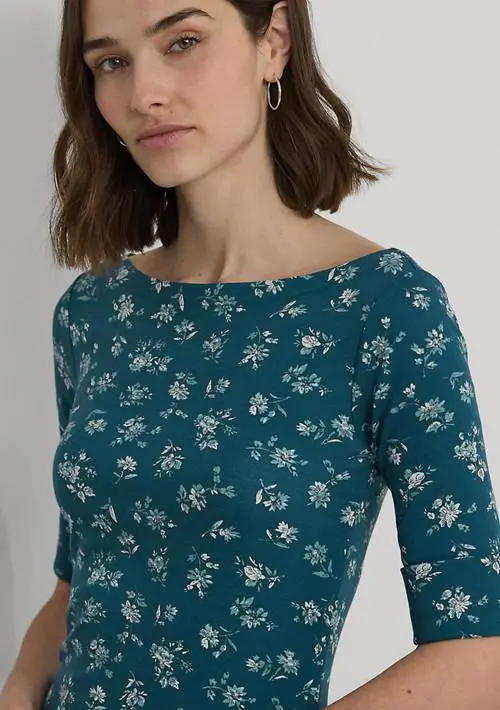 Ralph Lauren Women's Floral Stretch Cotton Midi Dress 3