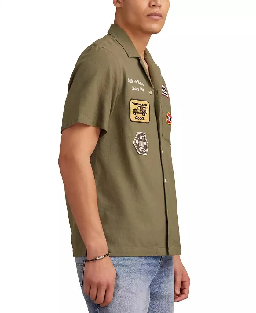 Lucky Brand Men's Short Sleeve Jeep Patch Embroidered Button-Front Shirt 3