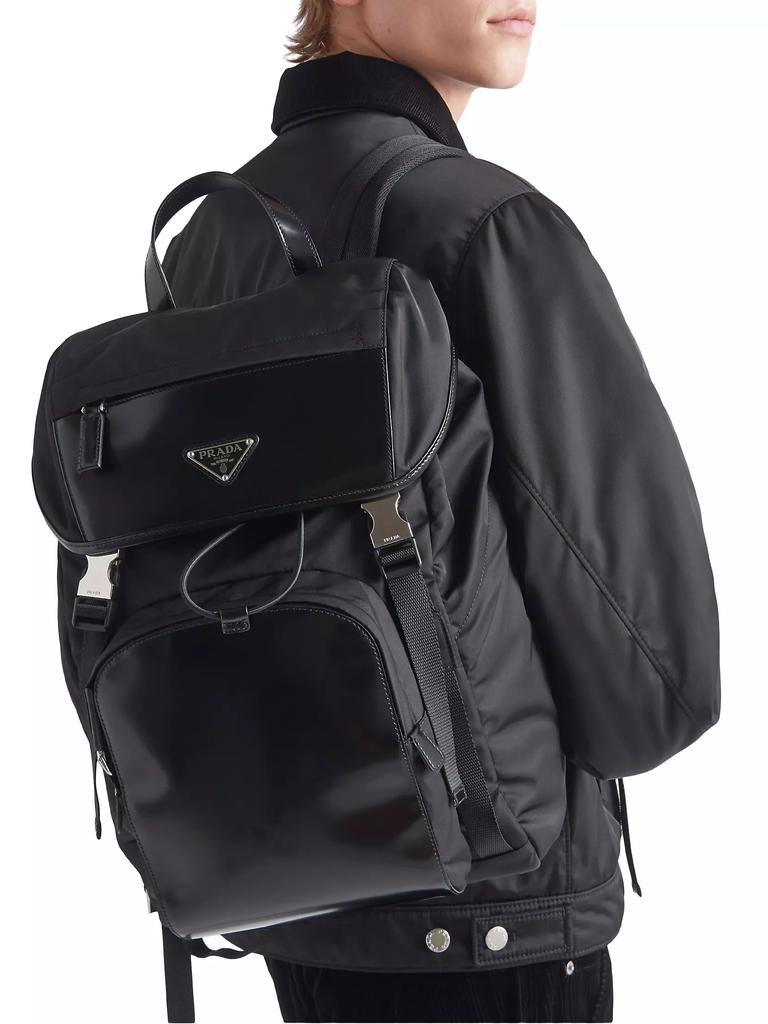 Prada Re-Nylon And Brushed Leather Backpack