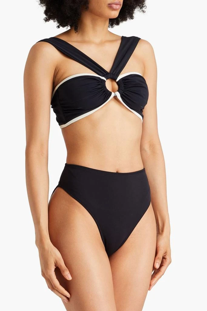 EVARAE Sia cutout embellished stretch-ECONYL® halterneck bikini top 2