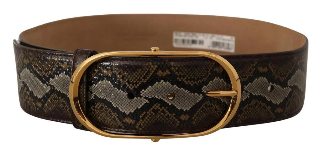 Dolce 
Gabbana Python Leather gold Oval Buckle Women
s Belt