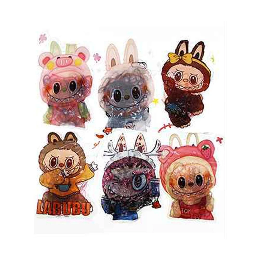 FASHNZFAB 12PCS - Elastic Hairbands in Monster Bunny Character Pouches 3