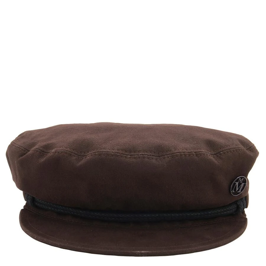 MAISON MICHEL Ladies Bitter Chocolate New Abby Paperboy Hat 1