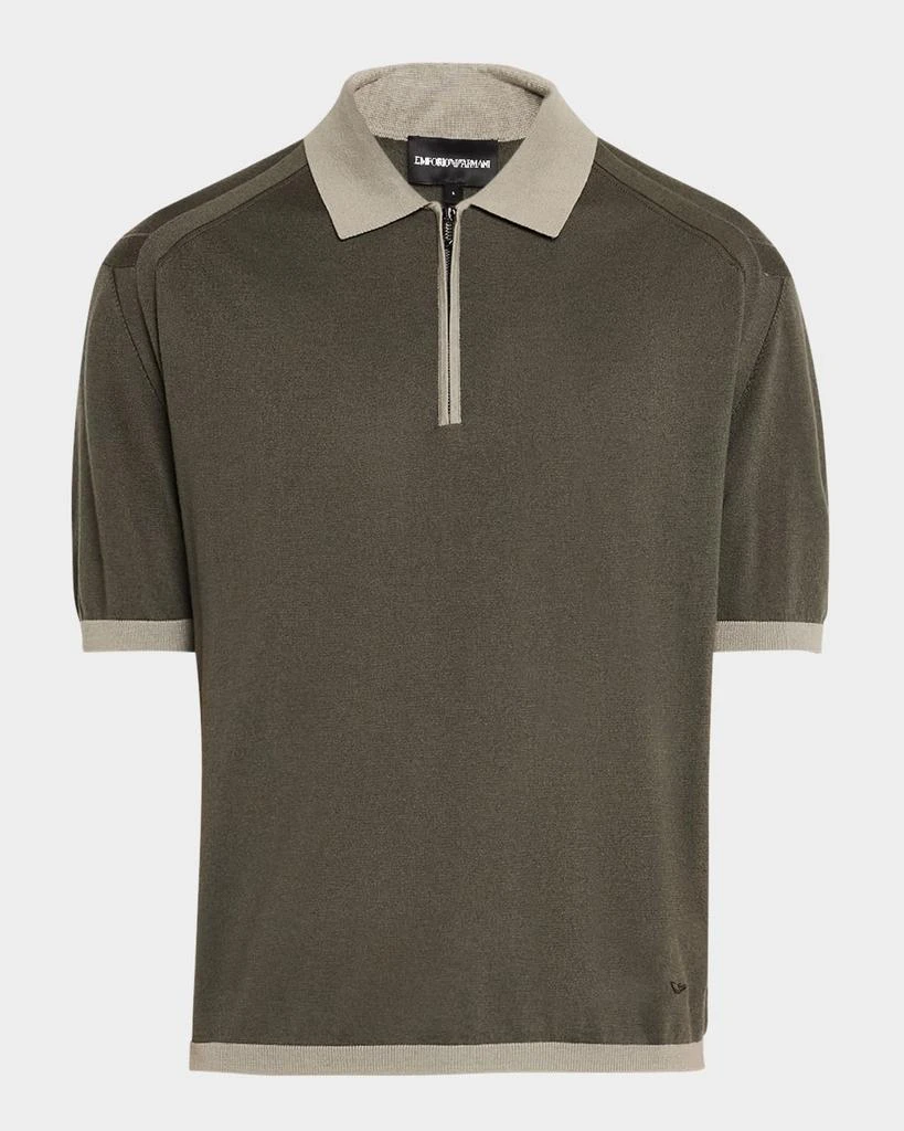 Emporio Armani Men's Knit Quarter-Zip Polo Shirt 1
