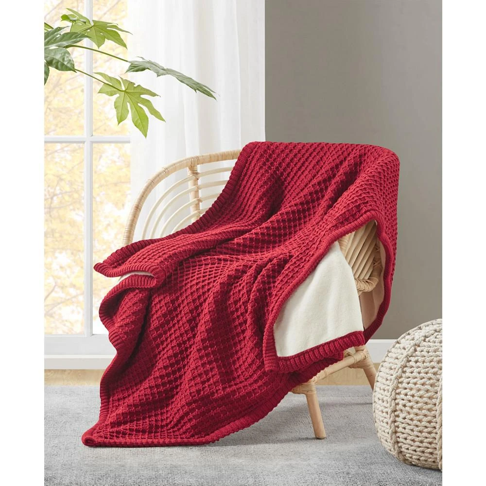 Charter Club Waffle Knit Reversible Faux Fur Throw, 50" x 60", Created for Macy's 1