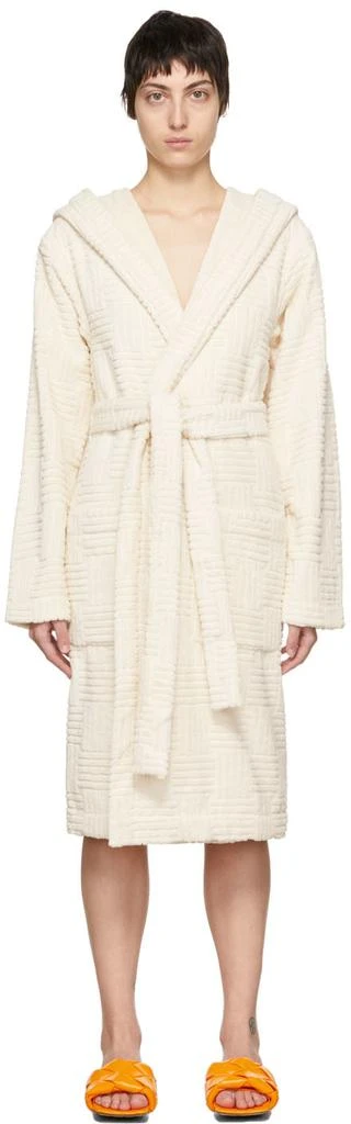 Bottega Veneta Off-White Intreccio Bath Robe 1