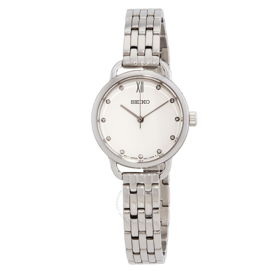 Seiko Quartz White Dial Watch SUR697P1