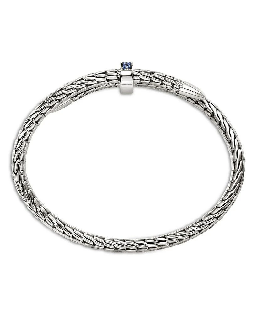 John Hardy Sterling Silver Blue Sapphire Spear Flex Cuff Bracelet 5