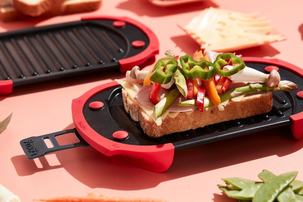 Lekue Microwave Grill, Sandwich Maker, Panini Press, 10 In x 5.7 In In, Red 5