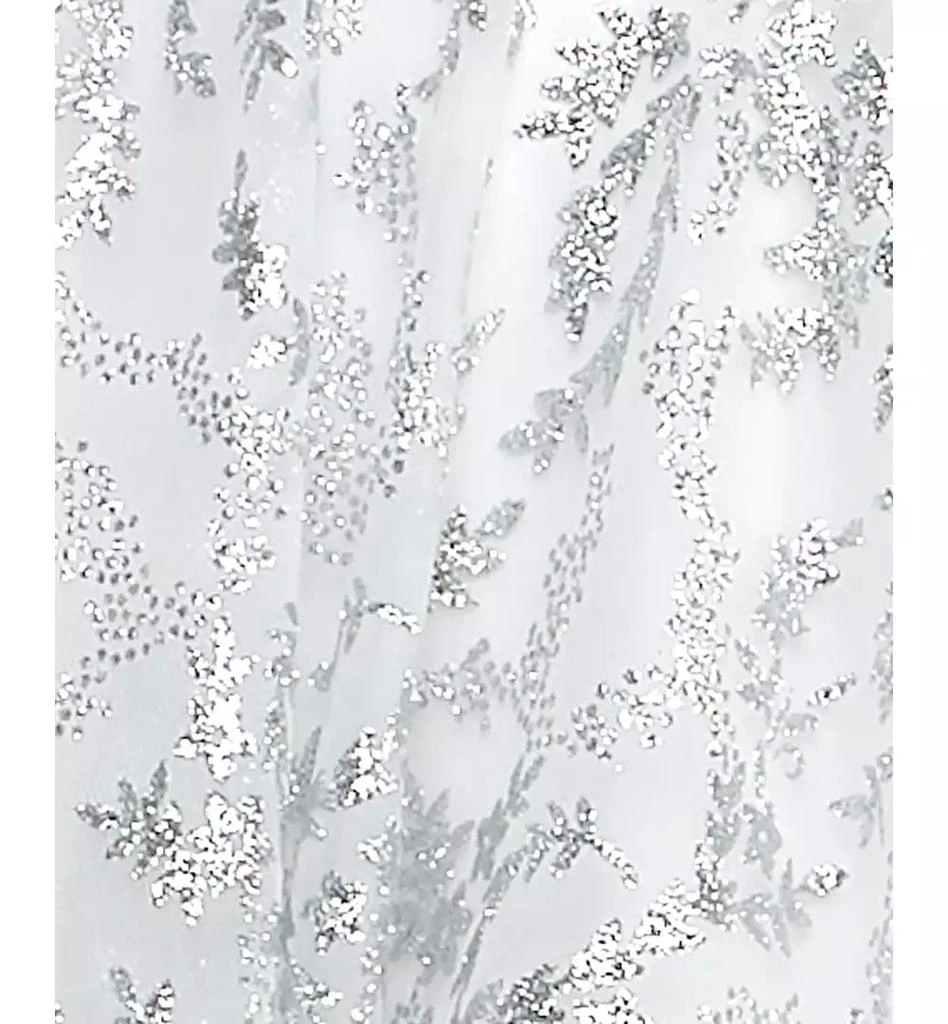 b. darlin patterned glitter mesh sweetheart neck off-the-shoulder dress Off-the-Shoulder Long Prom Dress with Sequins Greenery / 8