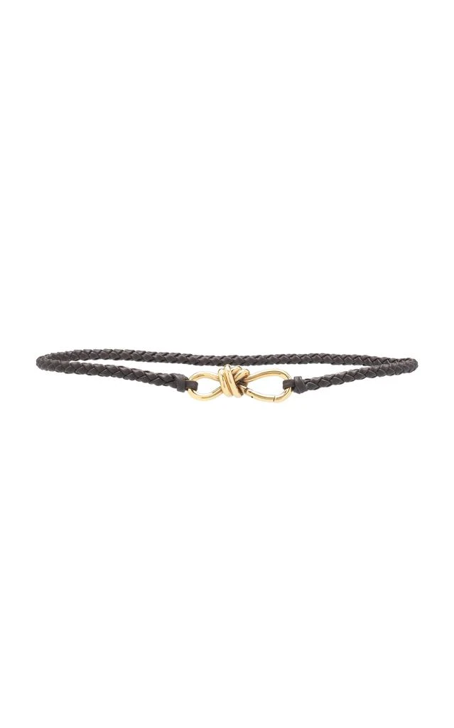 Bottega Veneta Bottega Veneta - Andiamo Intreccio Leather Belt - Brown - L - Moda Operandi 1