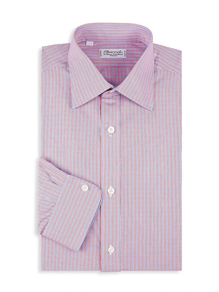 Charvet Plaid Check Cotton Dress Shirt 1
