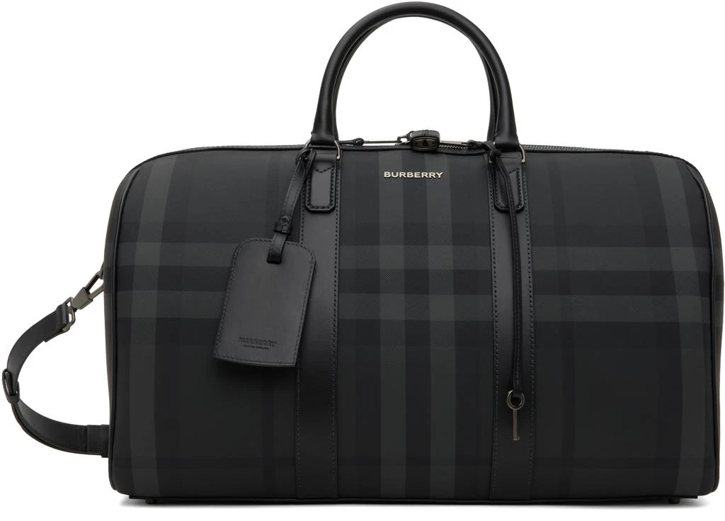 Burberry Gray Boston Holdall Duffle Bag 1