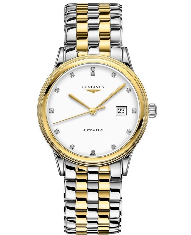 Longines Longines Flagship Automatic White Diamond Dial Two Tone  Men's Watch L4.984.3.27.7