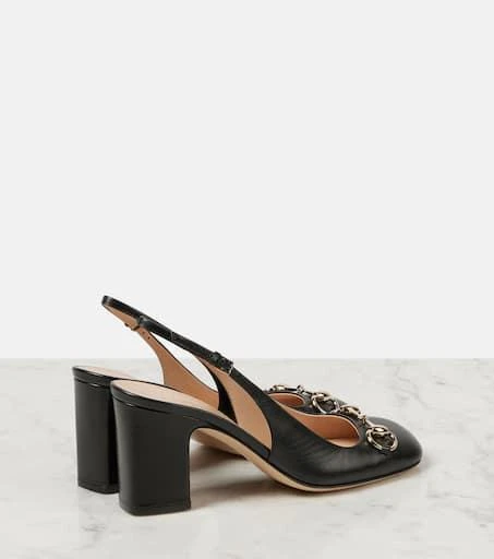 Gucci Horsebit leather slingback pumps 3