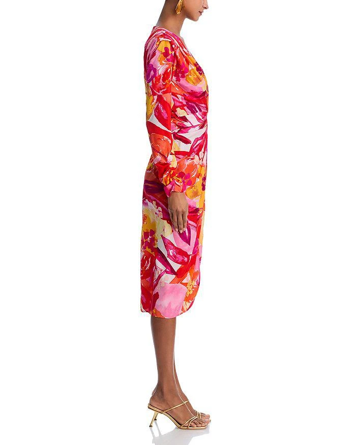 AQUA Abstract Floral Wrap Dress - Exclusive 5