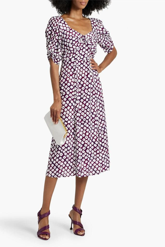 Diane von Furstenberg Asa twisted printed crepe midi dress 2