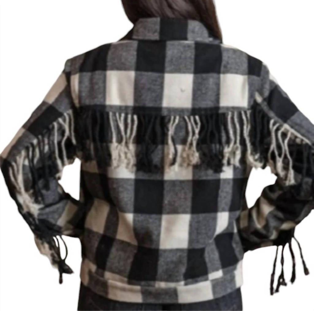 STS Ranchwear Oaklie Zip Up Jacket In Black/cream