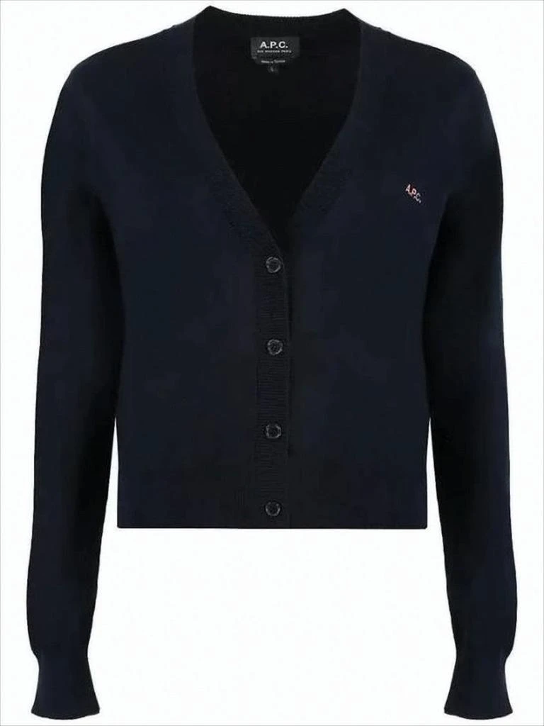 A.P.C. Cropped Cardigan with Deep V-Neckline