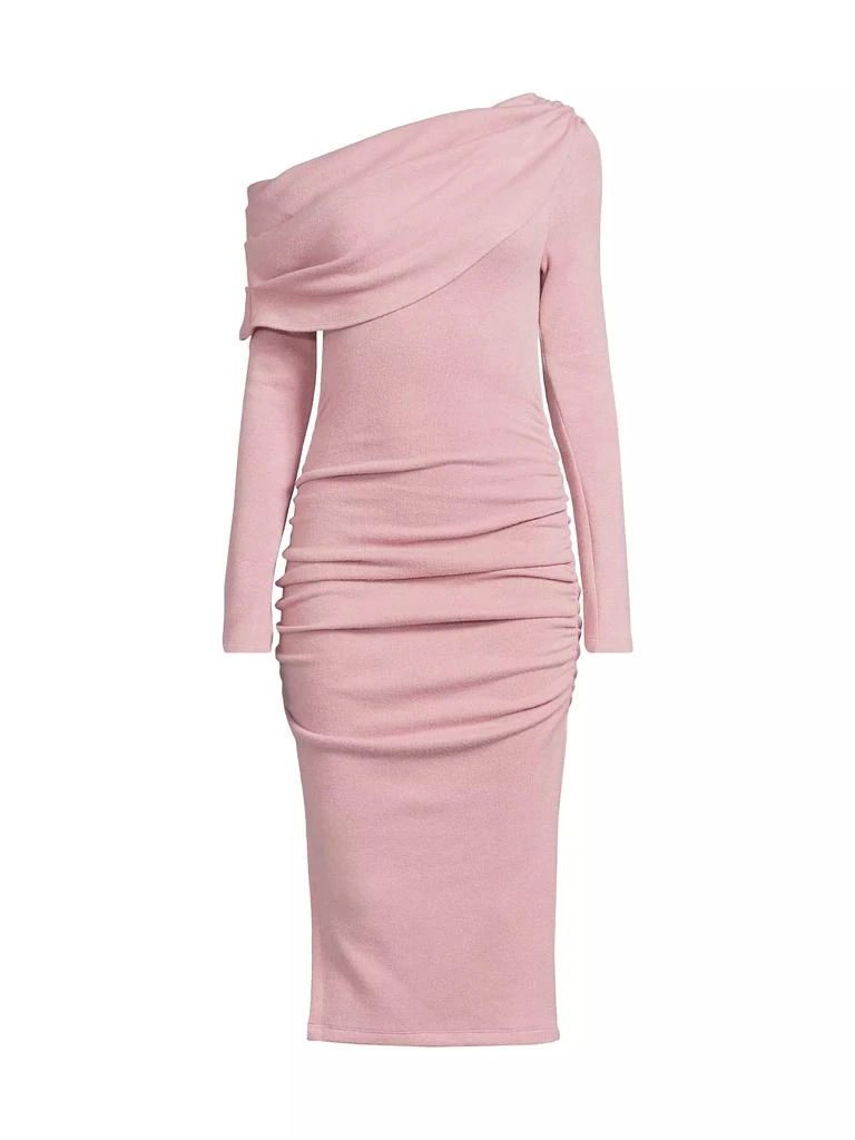 Black Halo Harmon One-Shoulder Draped Sheath Dress 1