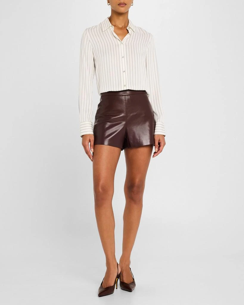 Alice + Olivia Hera High-Rise Vegan Leather Shorts 2