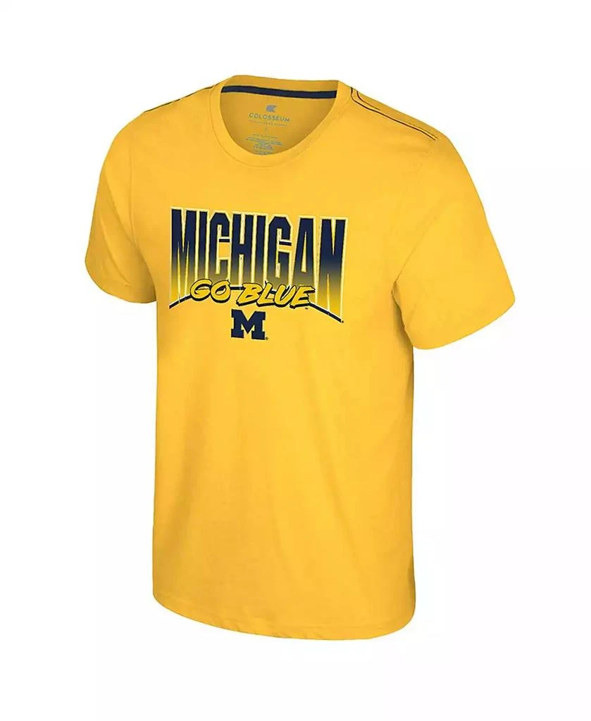 Colosseum Men's Maize Michigan Wolverines Dual Logo T-Shirt 2