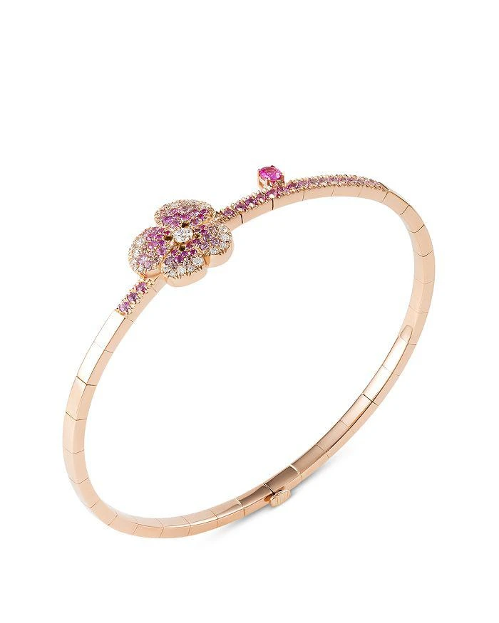 Miseno Jewelry 18K Rose Gold Ischia Bracelet with Diamonds 
Pink Sapphires