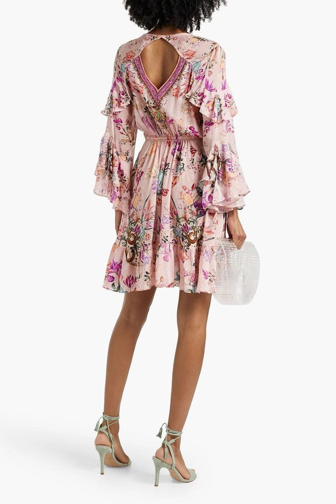 Camilla Cutout crystal-embellished silk crepe de chine mini wrap dress 3