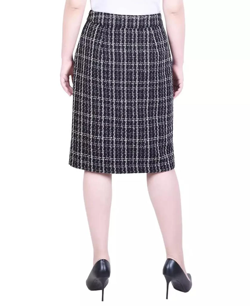 NY Collection Petite Slim Tweed Double Knit Knee Length Skirt 2