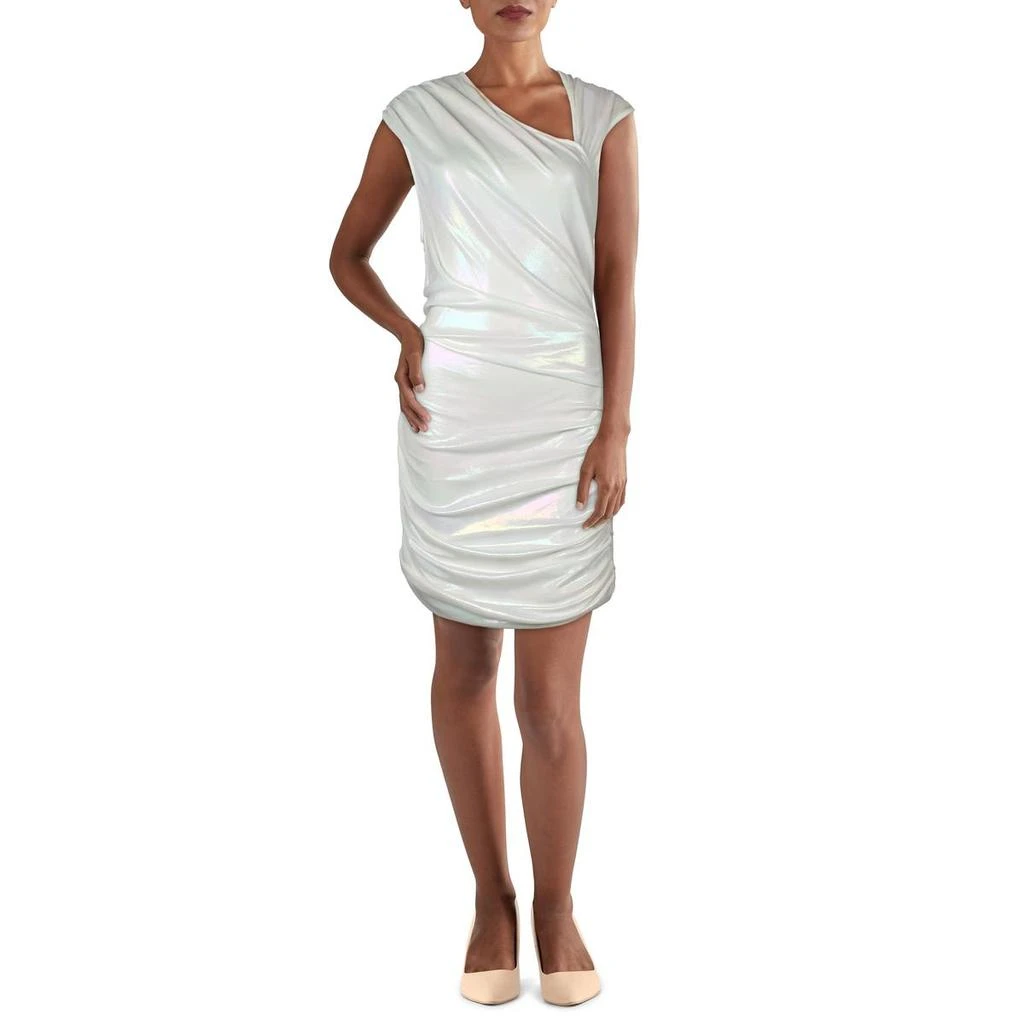 Ivy & Blu Womens Iridescent Asymmetrical Sheath Dress 1
