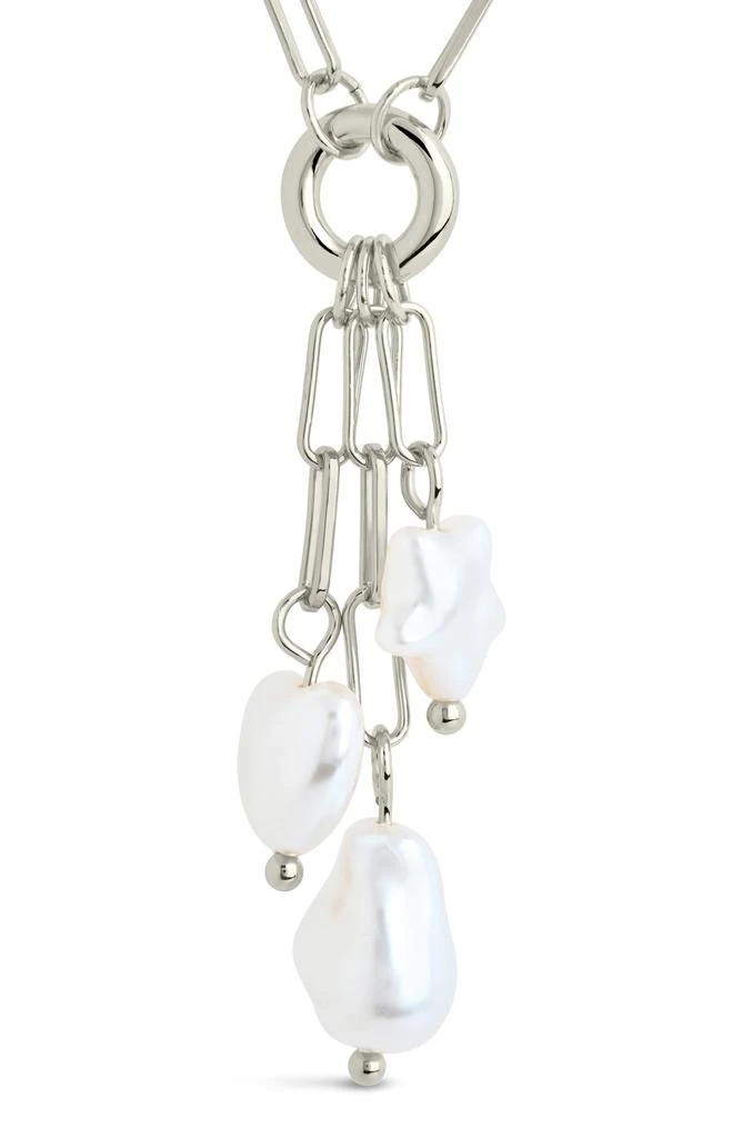 Sterling Forever Sabrina Mixed Pearl Charm Necklace