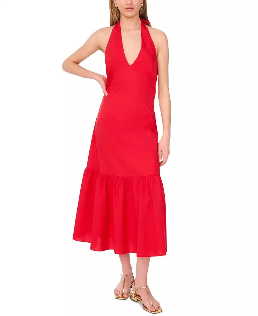 1. State Women's Cotton Tie-Back Halter Maxi Dress 3