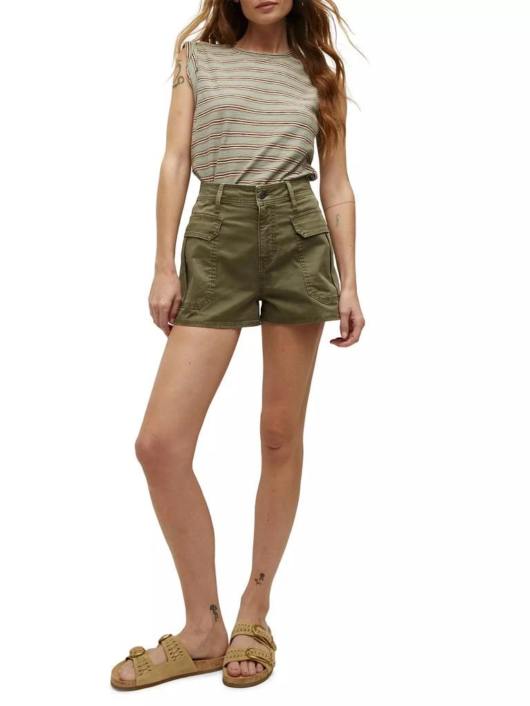 VERONICA BEARD Mallory Cotton Twill Utility Shorts 2