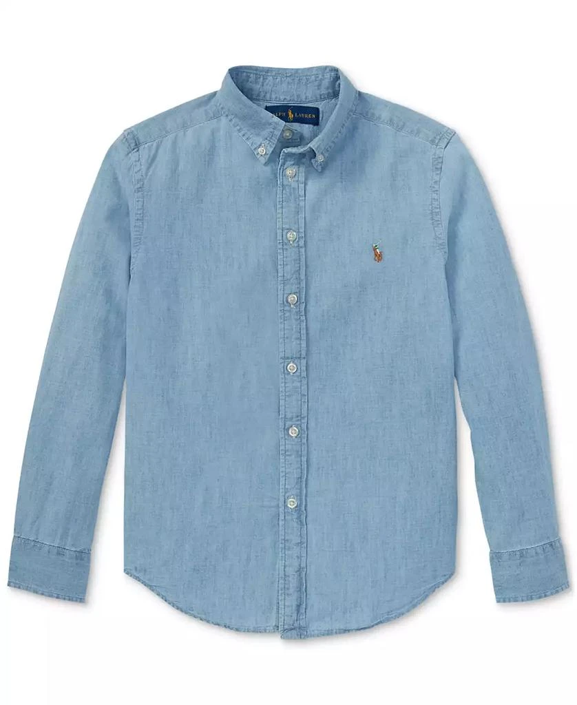 Ralph Lauren Big Boys Cotton Chambray Sport Shirt 7