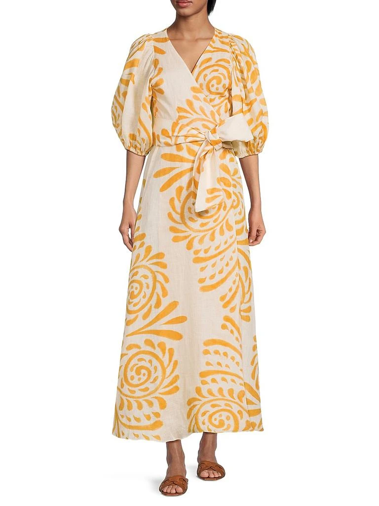 Shop Ermita Printed Linen Maxi Wrap Dress on Sale at BeyondStyle  Get 71%  Off Ermita Printed Linen Maxi Wrap Dress with Limited-Time Flash Deals,  Exclusive Discounts, and Special Offers. Enjoy Unbeatable