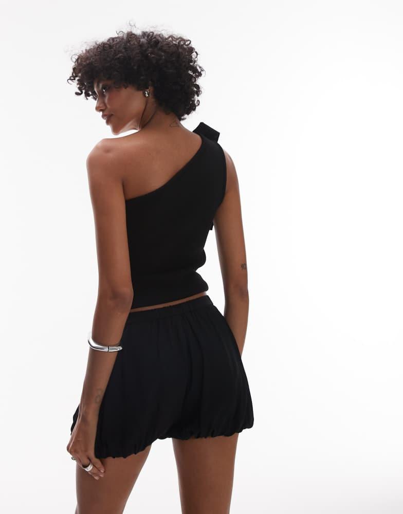 & Other Stories & Other Stories puffball shorts with drawstring waist  in black