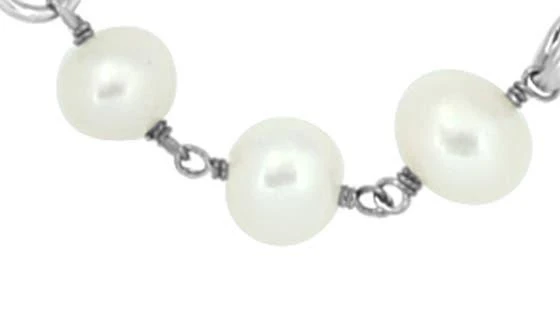 Effy Sterling Silver 8mm Freshwater Pearl Station Necklace 3