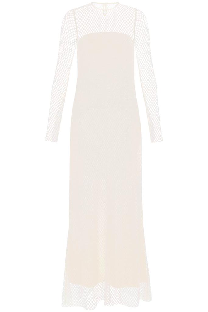 TOTEME layered maxi dress in fishnet lace