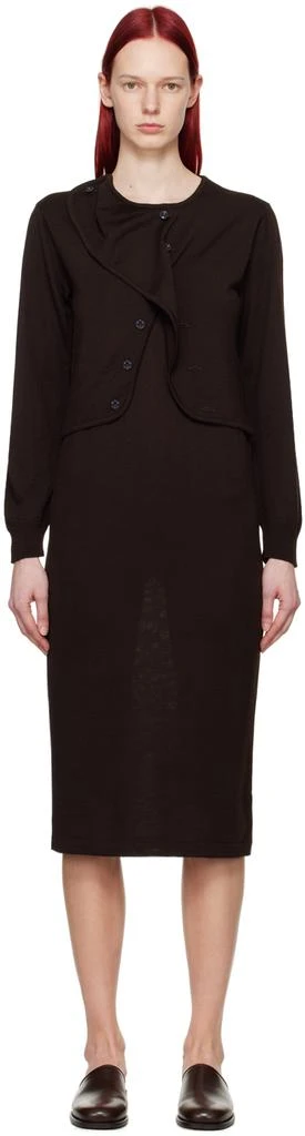 Lemaire Brown Layered Midi Dress 1