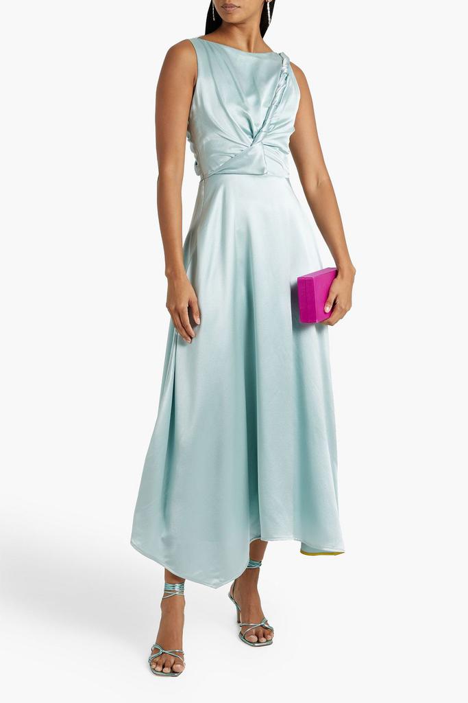 ROKSANDA Brida twisted cutout silk-satin midi dress