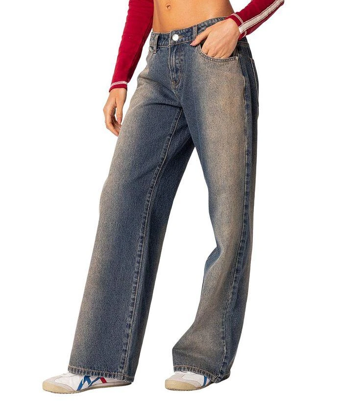 Edikted Raelynn Washed Low Rise Jeans 3