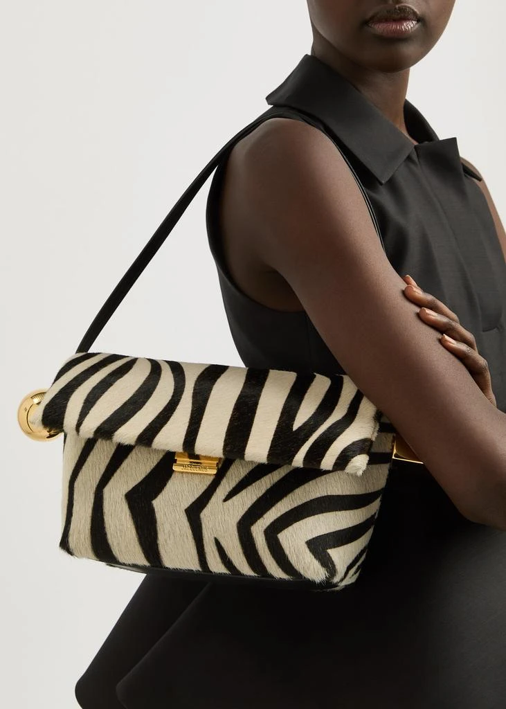 Jacquemus Le Rond Carré zebra calf-hair shoulder bag 5