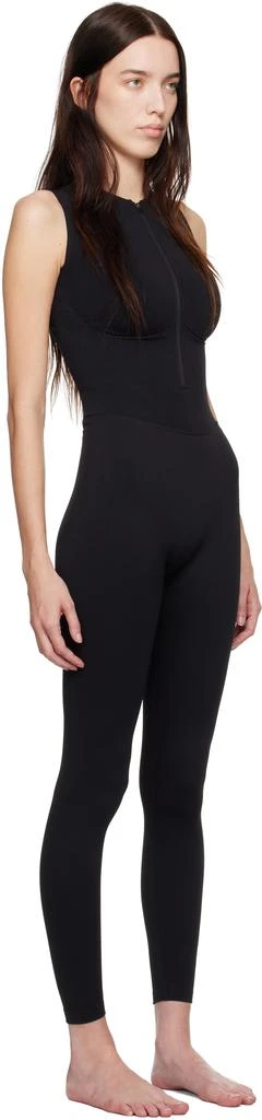 SKIMS Black Contour Nylon Front Zip Catsuit 2