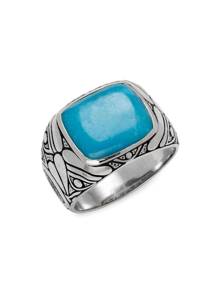 Effy Sterling Silver, Turquoise 
Diamond Dome Ring