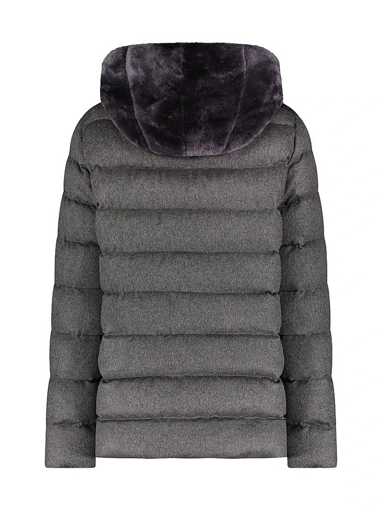 Gorski Shearling Lamb Chevron Parka With Cashmere and Wool Sleeves and Back 2