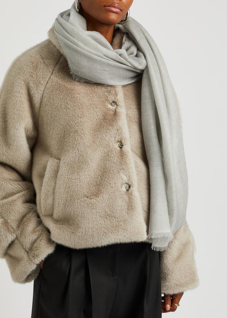 AMA Pure Starlight sequin-embellished cashmere scarf